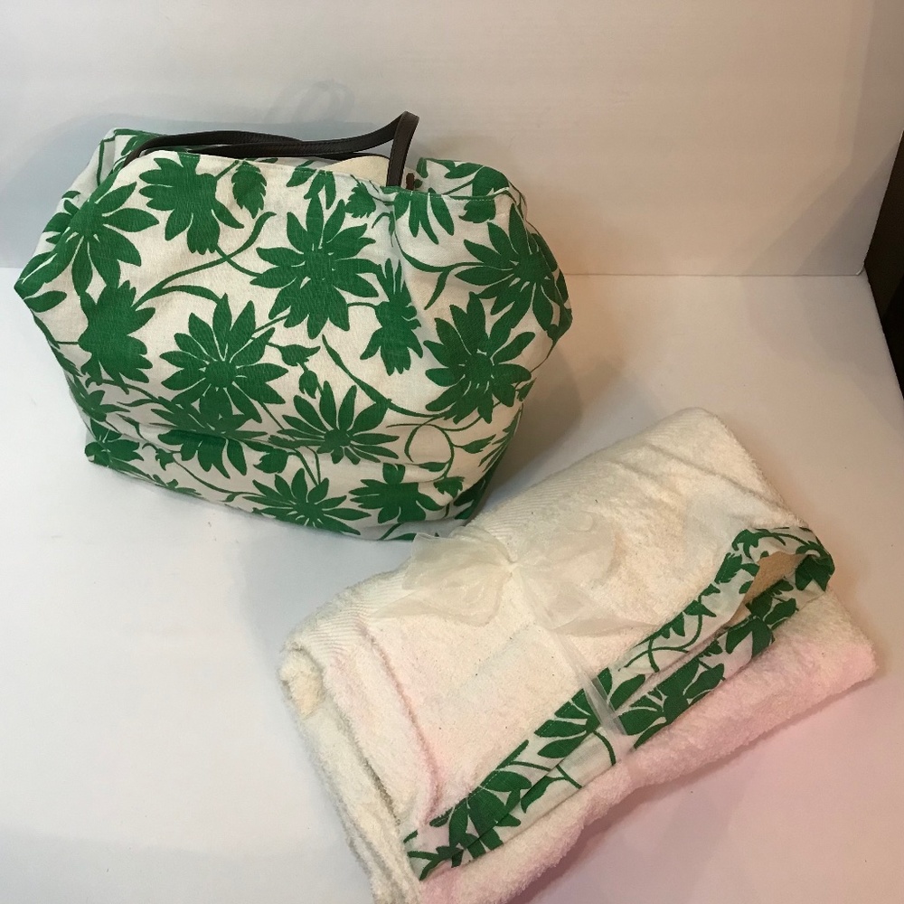 NWOT Voluspa Tote & Beach Towel: Palm Green (Dark Green)